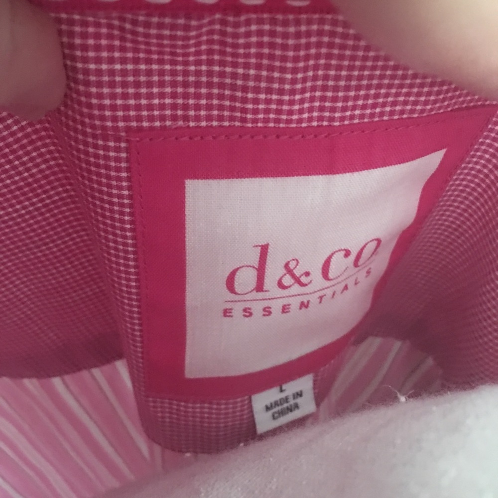 NWOT pink striped blouse by D and Co. Essentials - Picture 5 of 8